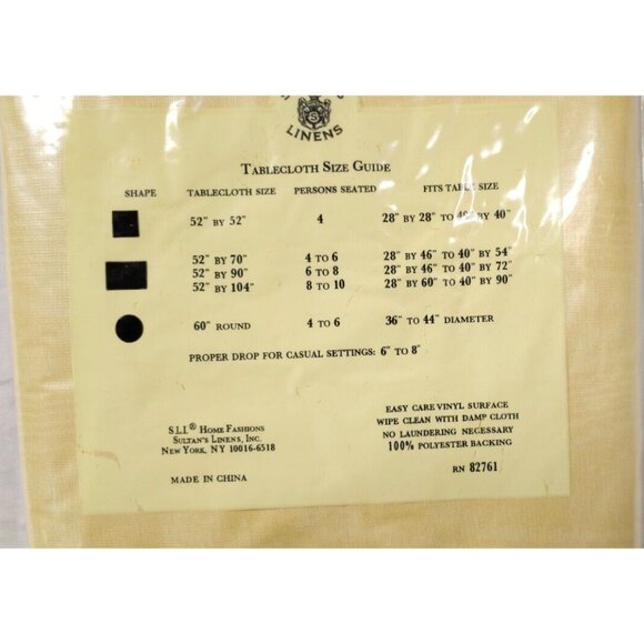 Vintage Sultan's Linens Vinyl & Flannel Backed Tablecloth 52x90 Golden Textured - Picture 5 of 9